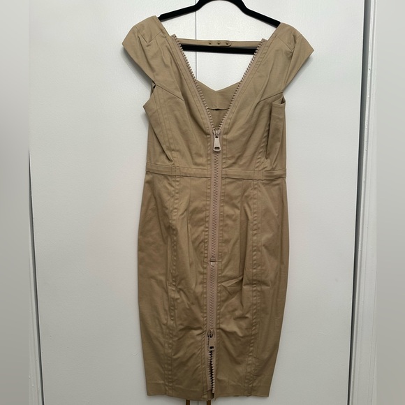 NEW BYRON LARS zipback cap sleeve dress in color dune - Picture 8 of 8